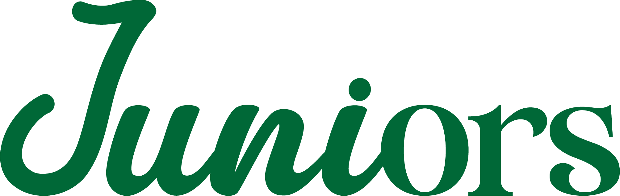 Juniors wordmark - from a wavy J to a straight line